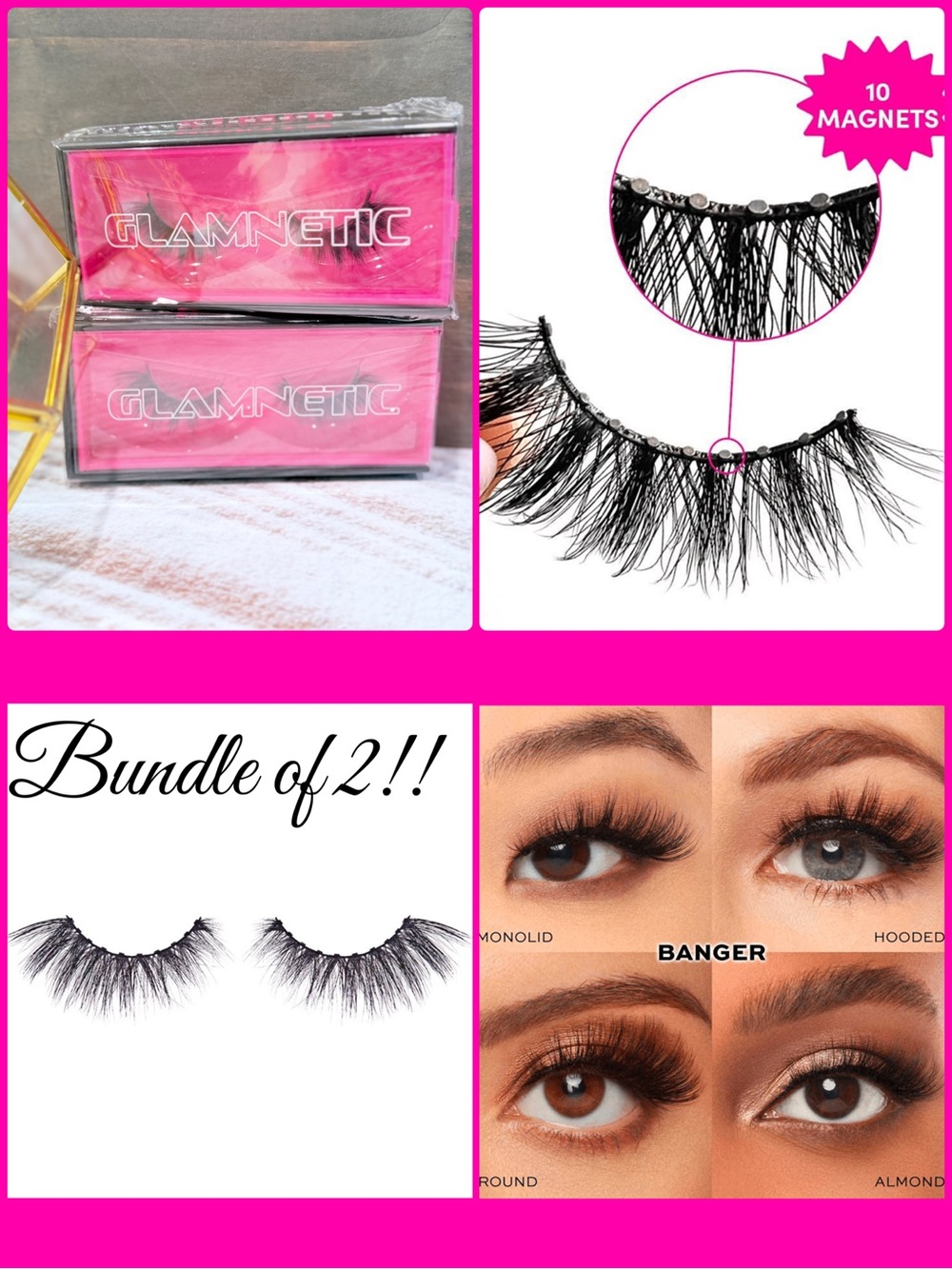 Glamnetic Magnetic Lashes BANGER Bundle of 2 NWT NEW & SEALED BNIB Eyelashes
